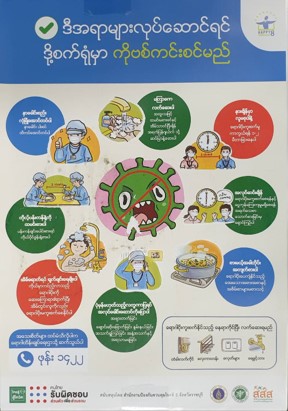 โปสเตอร์โรงงานห่างไกลโควิด
ภาษาพม่า